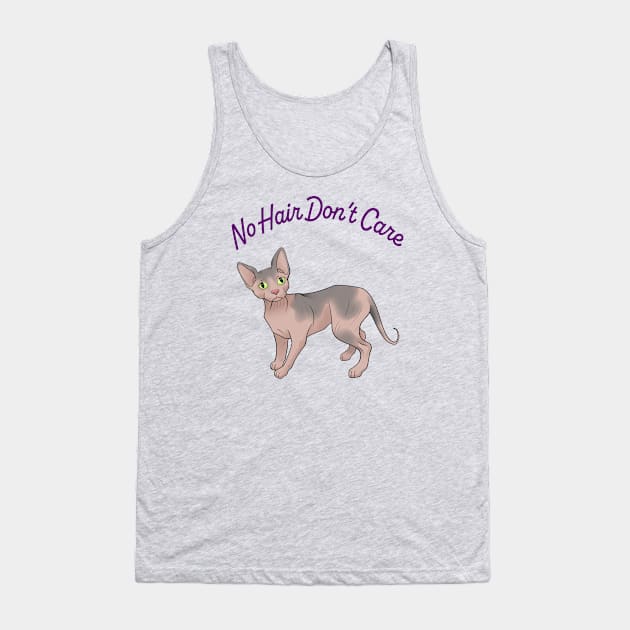 Sphynx Cat - No Hair Don't Care! Tank Top by Milky Milky